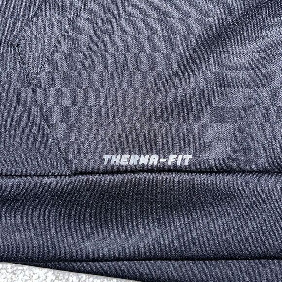 Mens Black Red Nike Therma Fit Swoosh Fleece Hooded Hoodie Jacket Sweatshirt XL - Picture 2 of 5